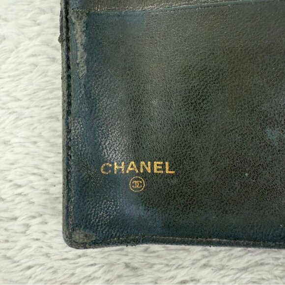 CHANEL CC Logo Grained Calfskin Leather Bifold Wallet Black - Picture 3 of 16